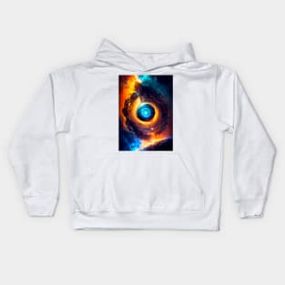 Black Hole Yellow Kids Hoodie